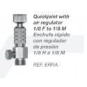 Quickjoint with air regulator 1/8 F to 1/8 M